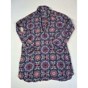 Victoria's Secret Paisley Sleep Romper Womens XS Purple Green Cotton Modal